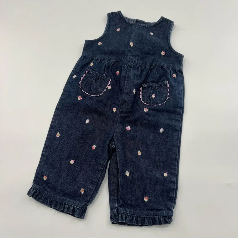 Gymboree 2005 Y2K Sweet Treats Line Cupcake Denim One Piece Jumper Jean